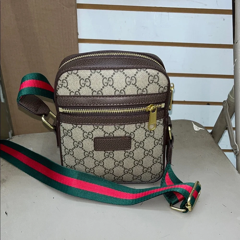 Monogram Beige and Brown Messenger mini Bag - Picture 1 of 3